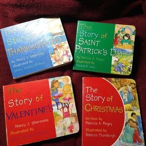 Set of Holiday Story Board Books for Kids Christmas Valentine's Thanksgiving
